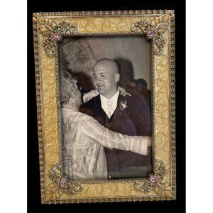 Unique Vintage Enamel and Embellished Frame 4” by 6”